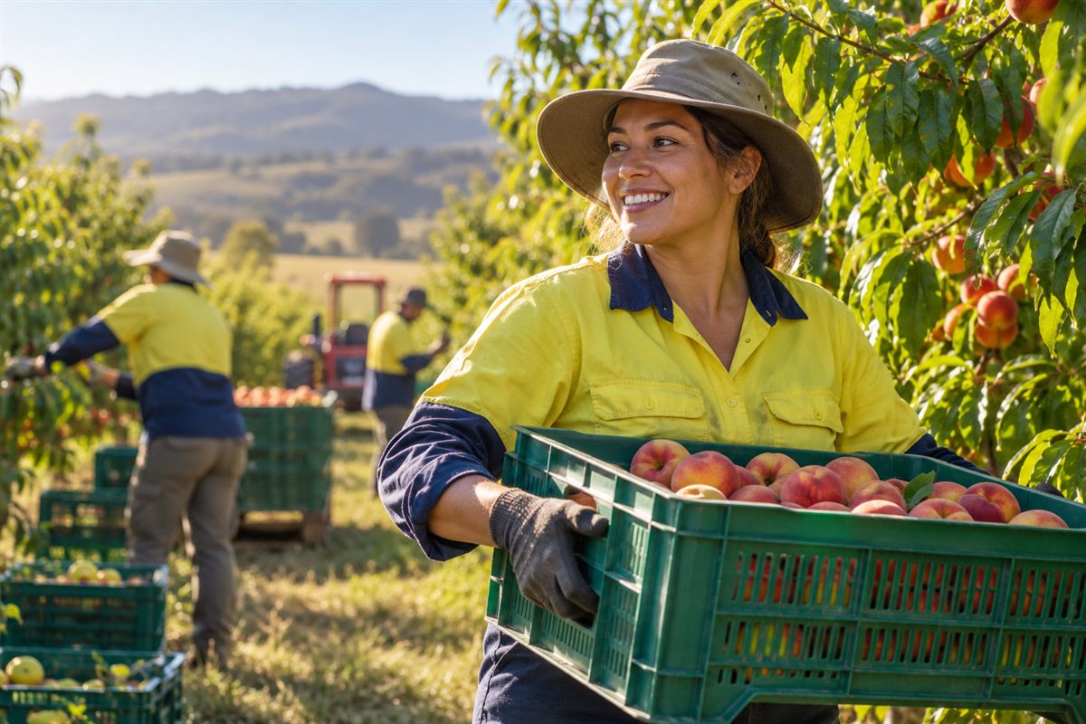 Farm worker checking an Australian Income Statement